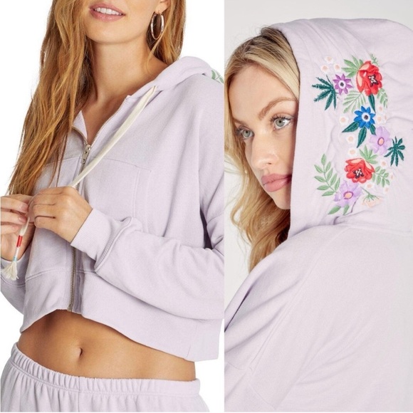 Wildfox Tops - Wildfox Wildflowers - Kinley Hoodie Cropped Jacket